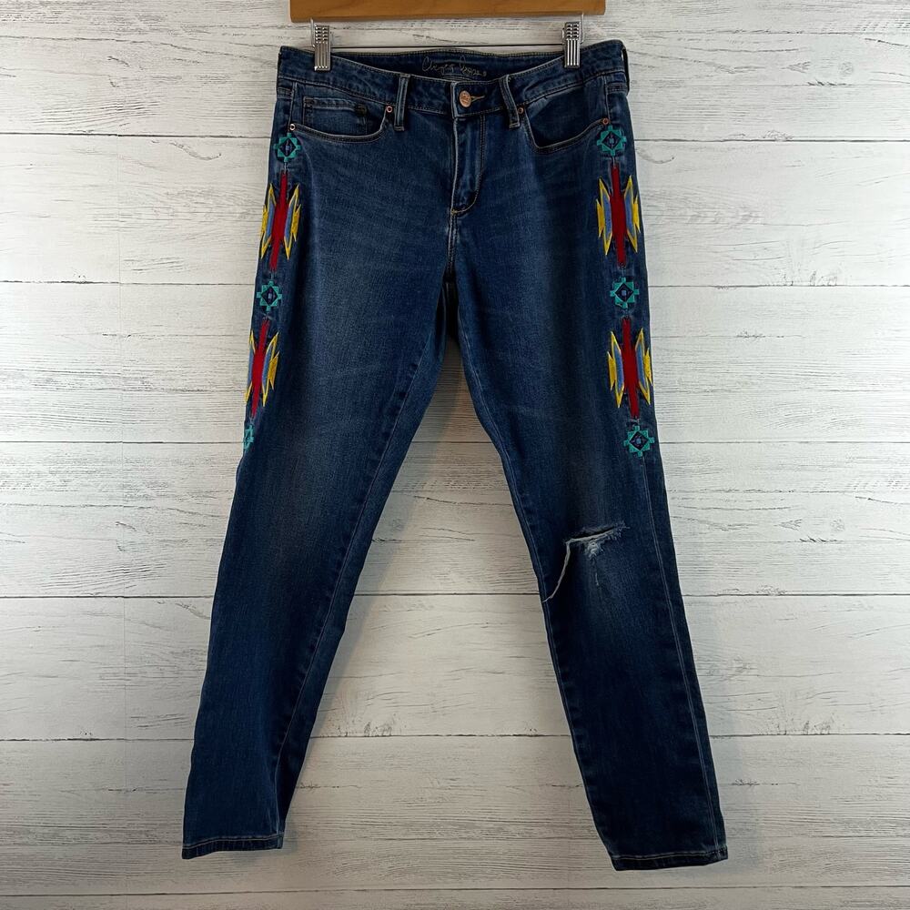 Chip & Pepper Syd Skinny Ankle‎ Embroidered Jeans Size 30